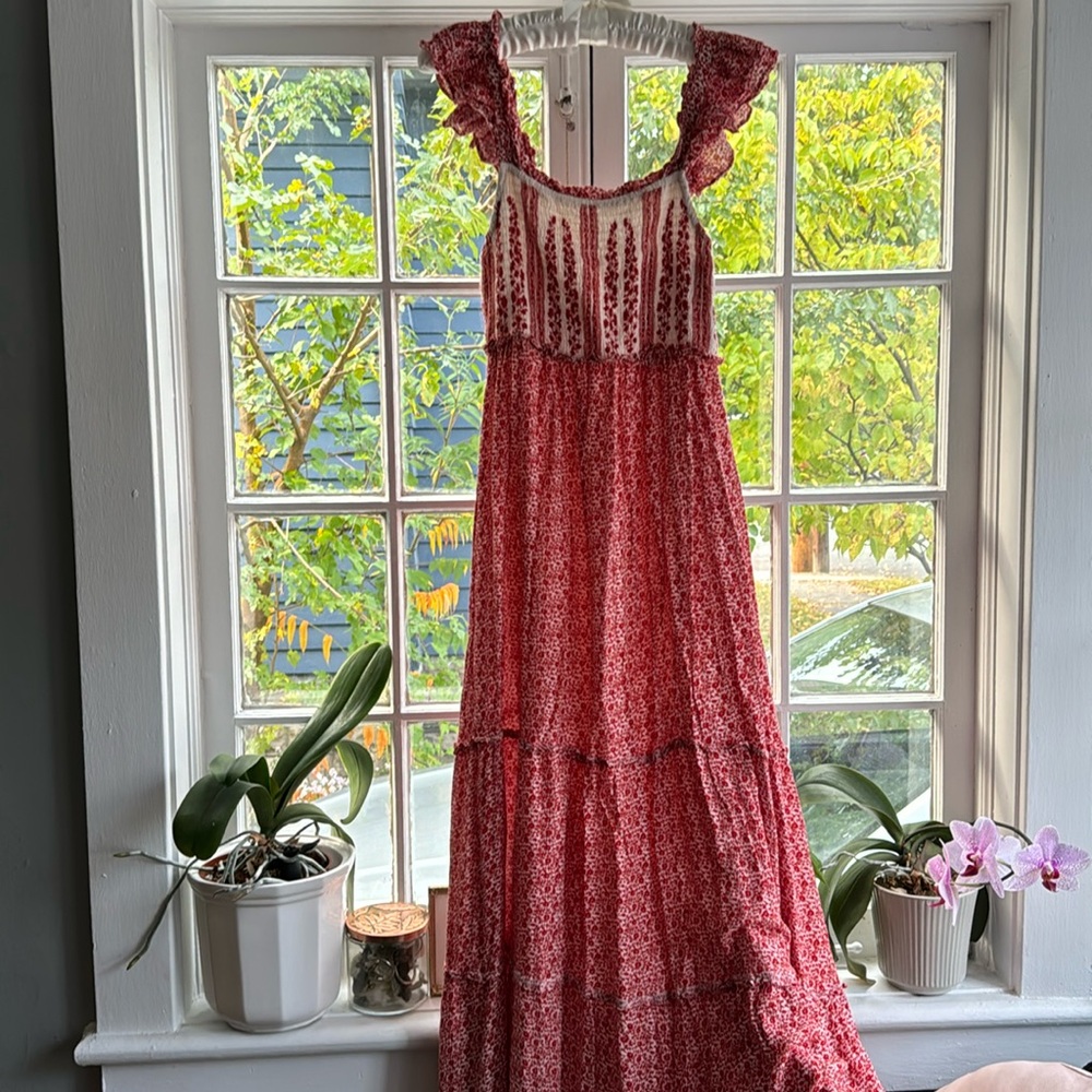 Red Floral Maxi Dress